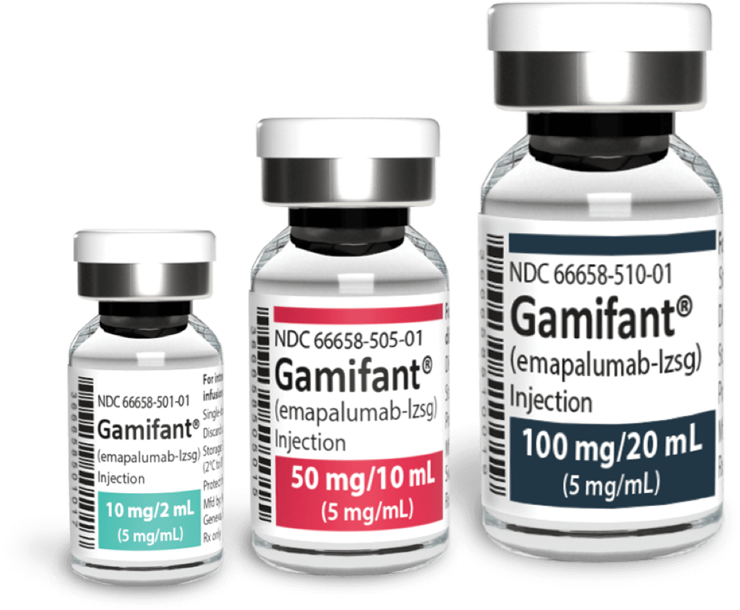 Three Gamifant vial sizes