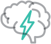 Brain with lightning bolt icon